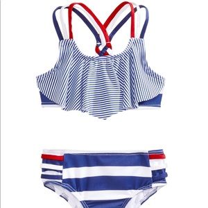 2 Piece Striped Swimsuit